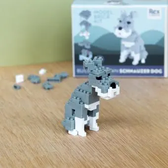 completed dog model kit with packaging