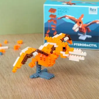 completed pterodactyl model kit with packaging
