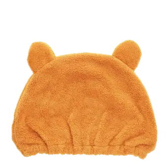 Baby bath hat in soft orange fabric