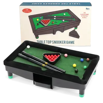 Table top snooker game and a packaging box at the background