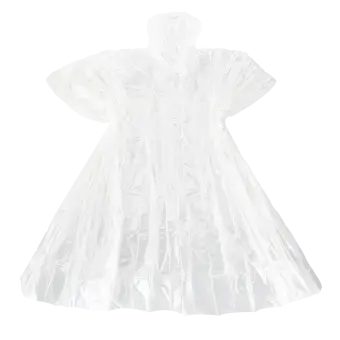 Transparent, hooded rain poncho