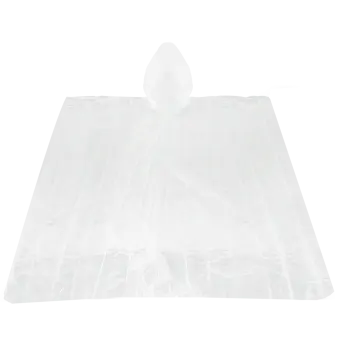 Transparent, hooded rain poncho 
