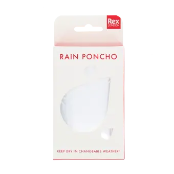 Transparent rain poncho in a box 