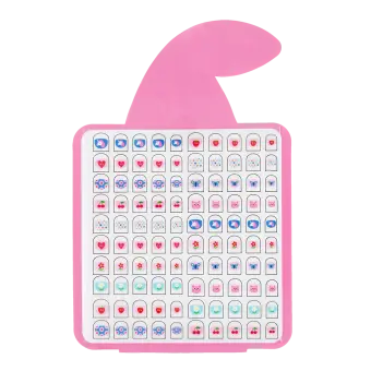 Pack of 100 cherry-themed nail stickers in various designs and shapes