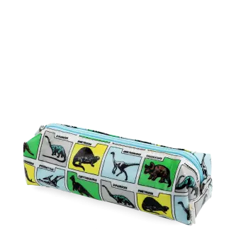 pencil case featuring various dinosaurs print 