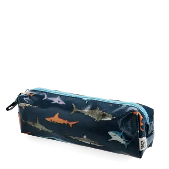 pencil case featuring various sharks print 