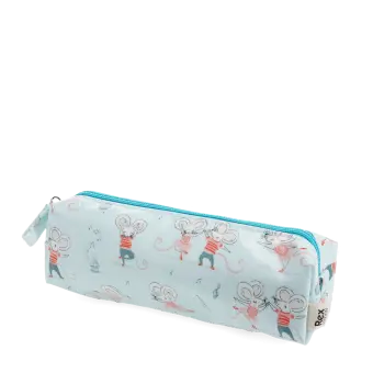 pencil case featuring dancing mouse print with zip