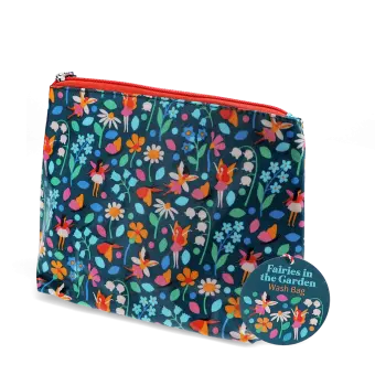 children wash bag featuring fairies and flowers print with tag