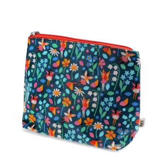 children wash bag featuring fairies and flowers print with zip
