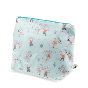 children wash bag with zip featuring dancing mouse print 