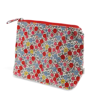 children wash bag with zip featuring pink floral print