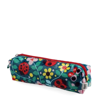 pencil case with zip featuring ladybird and flowers print 