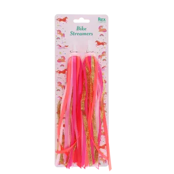 Bike streamers with red and pink ribbons in packaging