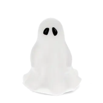 White ghost night light with black eyes