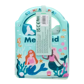 Colour Changing Bath Book' featuring colourful illustrations of mermaids, fish, and underwater scenes and a tag