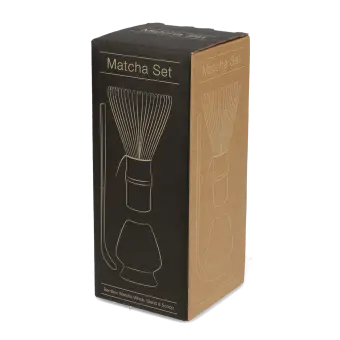 packaging of handmade matcha whisk and stand set
