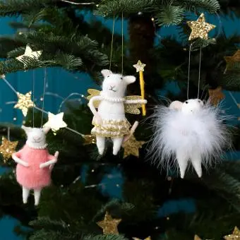 Felt mice hanging decoration