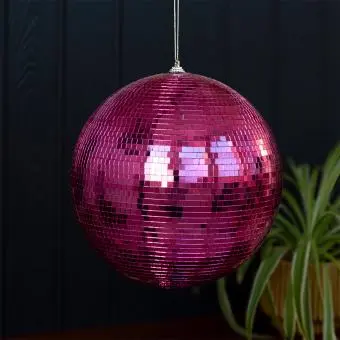 Hanging disco ball (20cm) - Pink