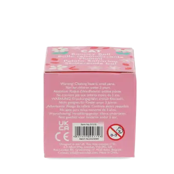 Back of bouncy ball packaging showing safety warnings.