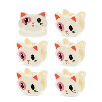 Six cat-shaped bag clips 