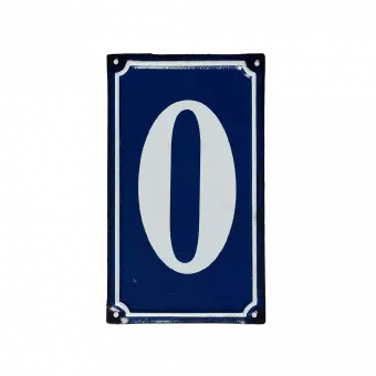 0 French Blue Metal Door Sign