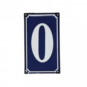 0 French Blue Metal Door Sign