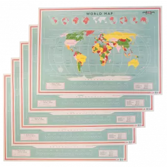 World Map Wrapping Paper (5 Sheets)