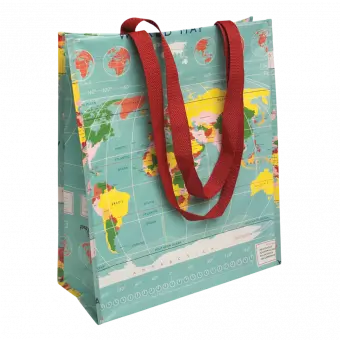 World Map Design Shopping Bag