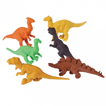 Prehistoric Land Erasers (set Of 6)
