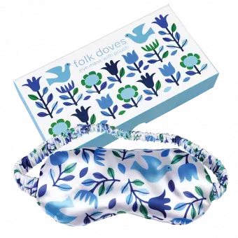Folk Doves Eye Mask And Pouch