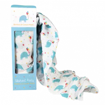 Elephant Party Swaddling Blanket