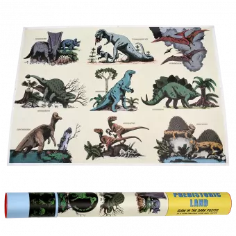 Prehistoric Land Glow In The Dark Poster
