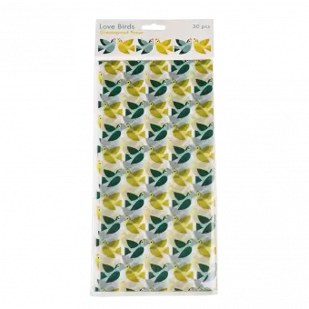 Love Birds Greaseproof Paper (pack Of 30)