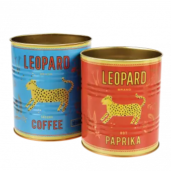 Leopard Storage Tins (set Of 2)