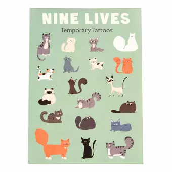 Nine Lives Temporary Tattoos (2 Sheets)