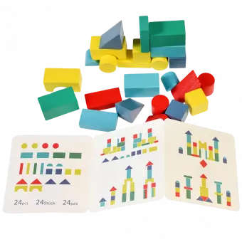 Wooden Building Blocks In A Tin