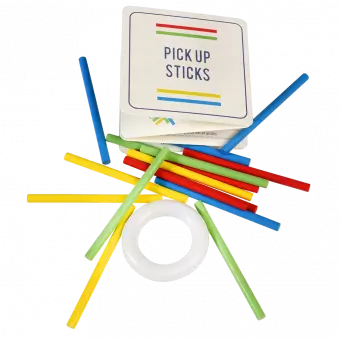 Wooden Pick Up Sticks In A Tin