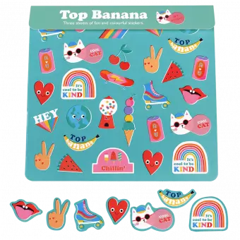 Ensemble De 3 Feuilles D'Autocollants Top Banana
