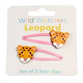Wild Wonders Leopard Hair Clips (set Of 2)