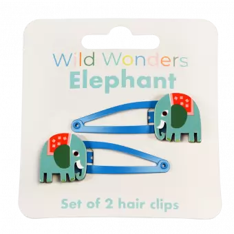Wild Wonders Elephant Hair Clips (set Of 2)