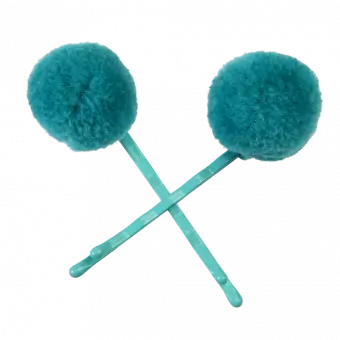 Turquoise Pom Pom Hair Grips