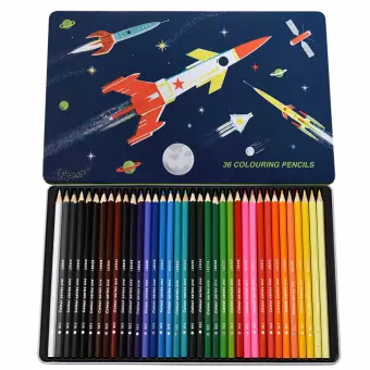 Space Age 36 Colouring Pencils In A Tin