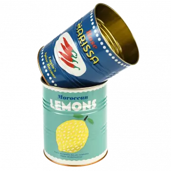 Lemons And Harissa Storage Tins (set Of 2)