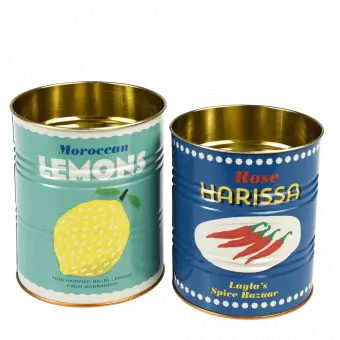 Lemons And Harissa Storage Tins (set Of 2)
