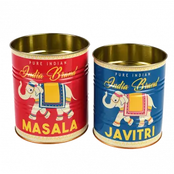 Masala And Javitri Storage Tins (set Of 2)