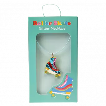 Roller Skate Glitter Necklace