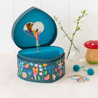 Fairies In The Garden Heart Jewellery Box