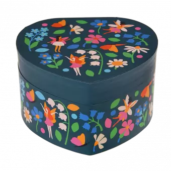 Fairies In The Garden Heart Jewellery Box
