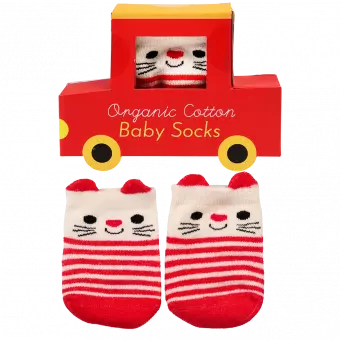 Red Cat baby socks (one pair) out of box