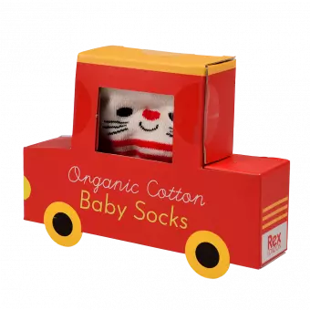 Red Cat baby socks (one pair) box front side